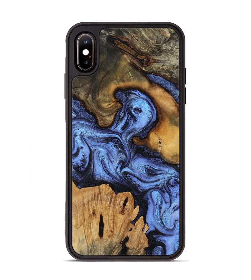 iPhone Xs Max Wood Phone Case - Jasmine (Blue, 802110)