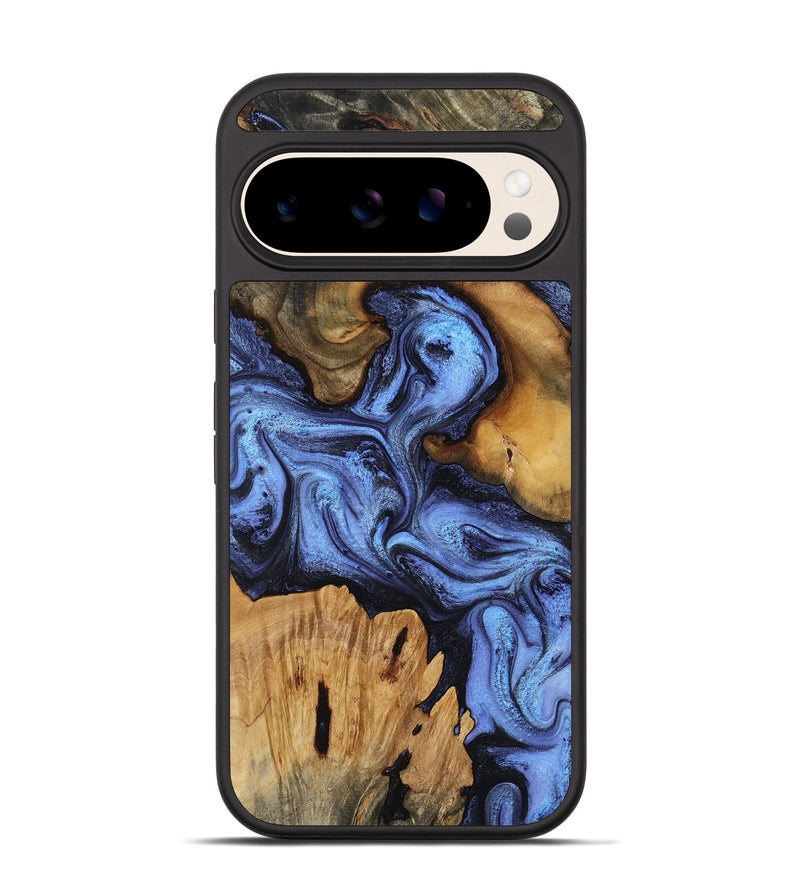 Pixel 10 Wood Phone Case - Jasmine (Blue, 802110)