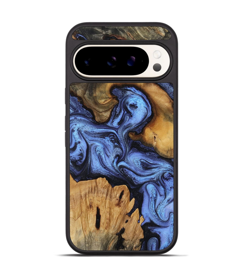 Pixel 9 Wood Phone Case - Jasmine (Blue, 802110)