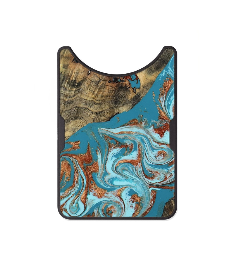 Alloy Wood Wallet - Edythe (Teal & Gold, 802164)