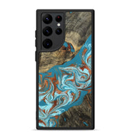 Galaxy S22 Ultra Wood Phone Case - Edythe (Teal & Gold, 802164)