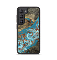 Galaxy S23 Wood Phone Case - Edythe (Teal & Gold, 802164)
