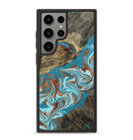 Galaxy S23 Ultra Wood Phone Case - Edythe (Teal & Gold, 802164)