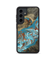 Galaxy S24 Wood Phone Case - Edythe (Teal & Gold, 802164)