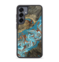 Galaxy S25 Plus Wood Phone Case - Edythe (Teal & Gold, 802164)