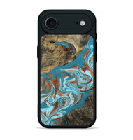 iPhone 17 Air Wood Phone Case - Edythe (Teal & Gold, 802164)