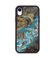 iPhone Xr Wood Phone Case - Edythe (Teal & Gold, 802164)