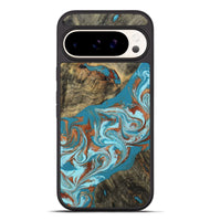 Pixel 9 Pro XL Wood Phone Case - Edythe (Teal & Gold, 802164)