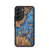 Galaxy S22 Wood Phone Case - Lutie (Teal & Gold, 802165)