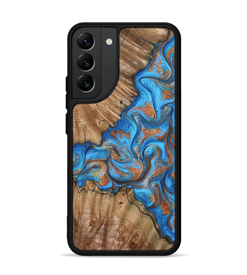 Galaxy S22 Plus Wood Phone Case - Lutie (Teal & Gold, 802165)