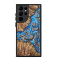 Galaxy S22 Ultra Wood Phone Case - Lutie (Teal & Gold, 802165)