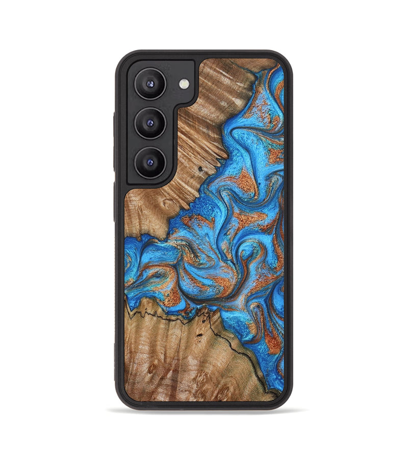 Galaxy S23 Wood Phone Case - Lutie (Teal & Gold, 802165)