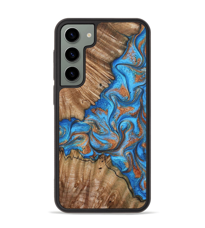 Galaxy S23 Plus Wood Phone Case - Lutie (Teal & Gold, 802165)