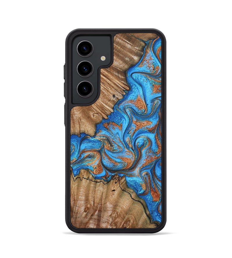 Galaxy S24 Wood Phone Case - Lutie (Teal & Gold, 802165)