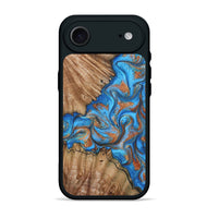 iPhone 17 Air Wood Phone Case - Lutie (Teal & Gold, 802165)