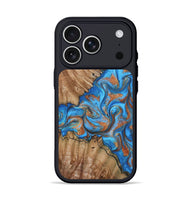 iPhone 17 Pro Wood Phone Case - Lutie (Teal & Gold, 802165)