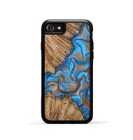 iPhone SE Wood Phone Case - Lutie (Teal & Gold, 802165)
