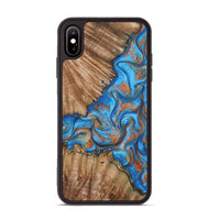 iPhone Xs Max Wood Phone Case - Lutie (Teal & Gold, 802165)