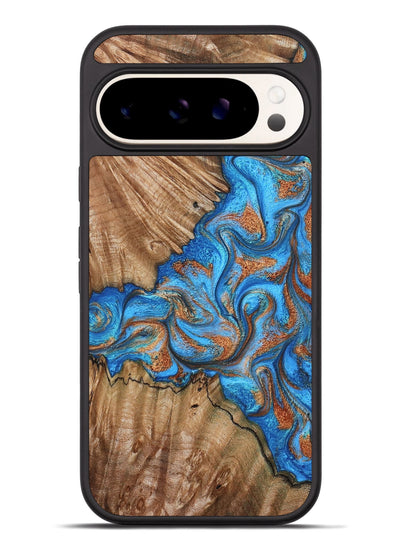 Pixel 9 Pro XL Wood Phone Case - Lutie (Teal & Gold, 802165)