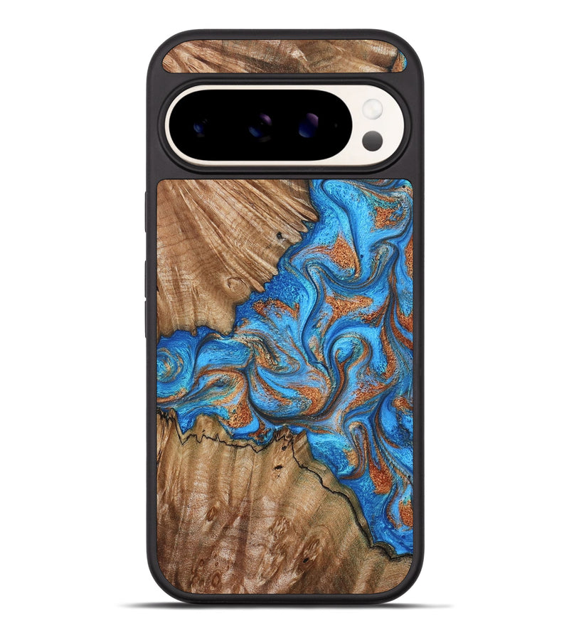 Pixel 9 Pro XL Wood Phone Case - Lutie (Teal & Gold, 802165)