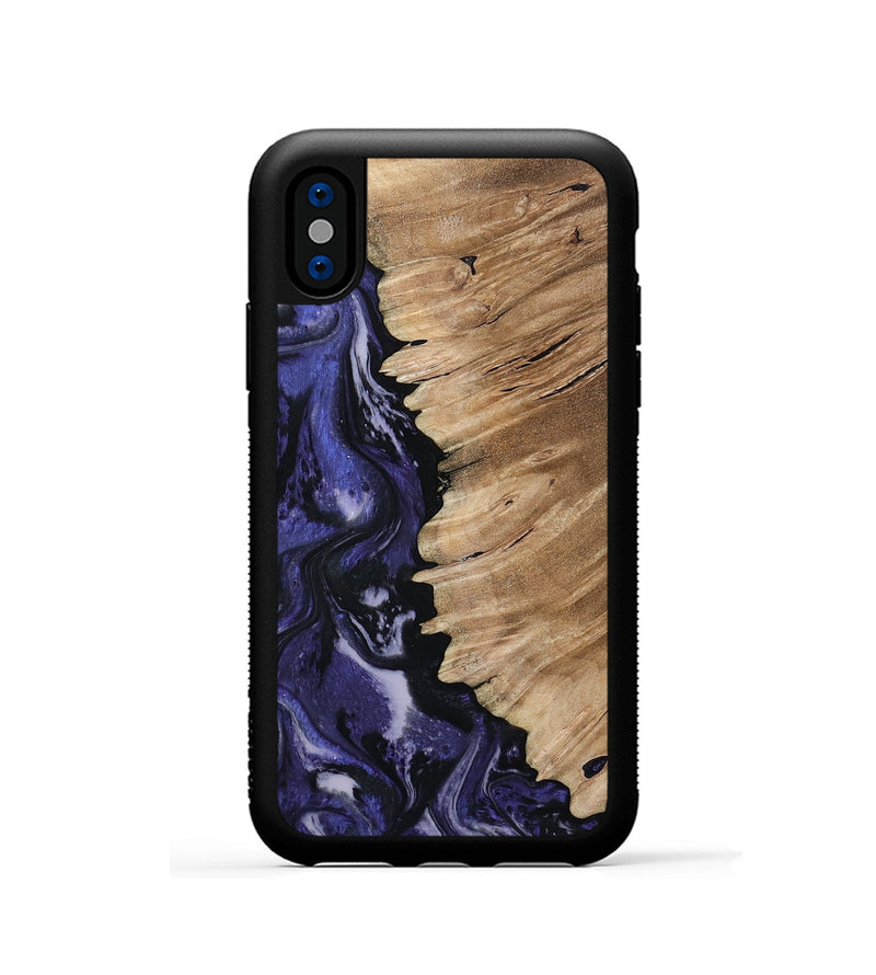 iPhone Xs Wood Phone Case - Karlee (Purple, 802166)