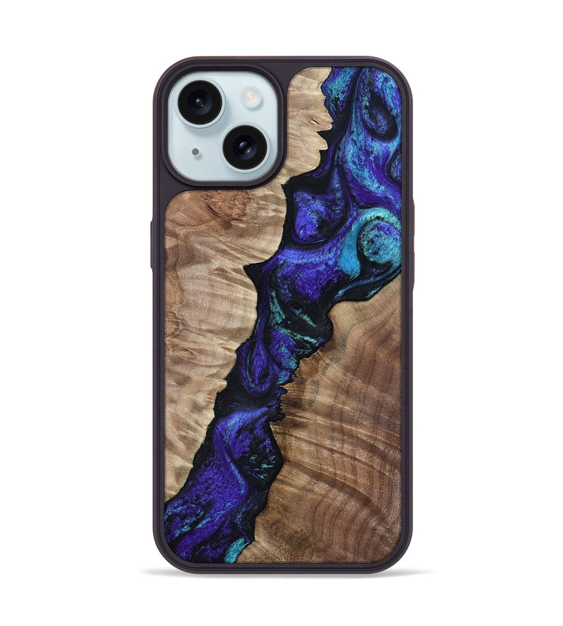 iPhone 15 Wood Phone Case - Lynne (Purple, 802167)