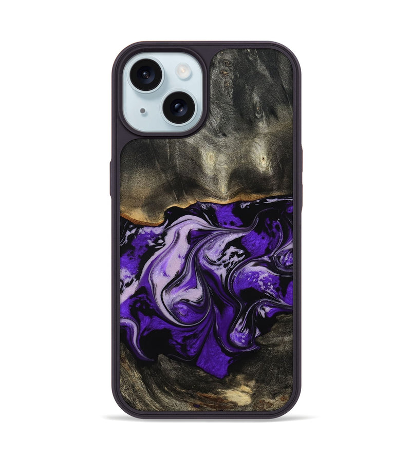 iPhone 15 Wood Phone Case - Esta (Purple, 802168)