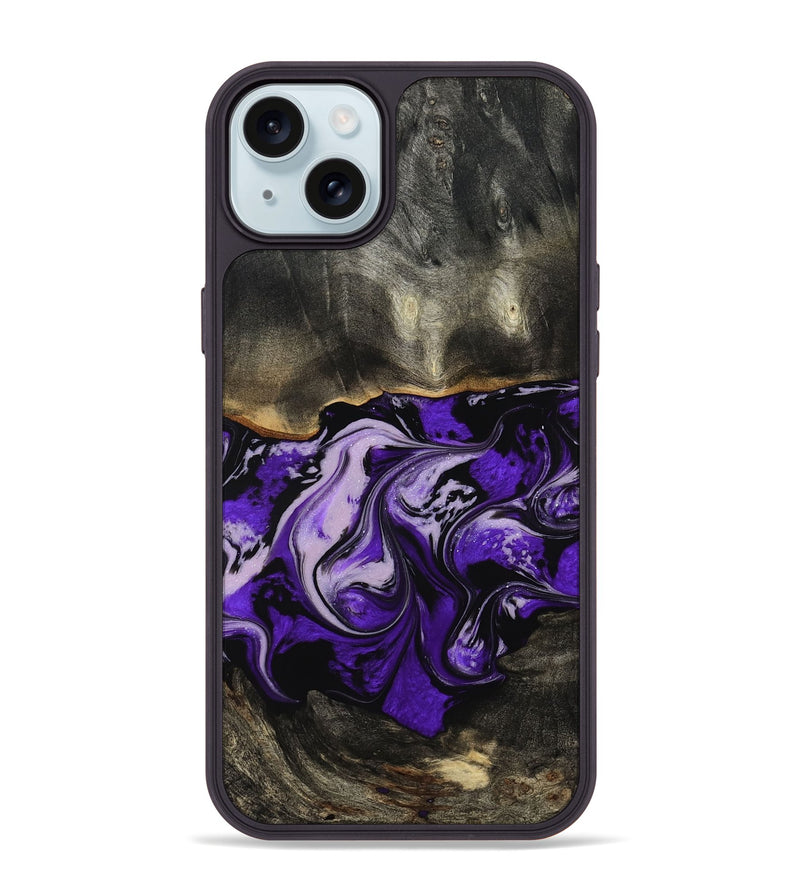 iPhone 15 Plus Wood Phone Case - Esta (Purple, 802168)