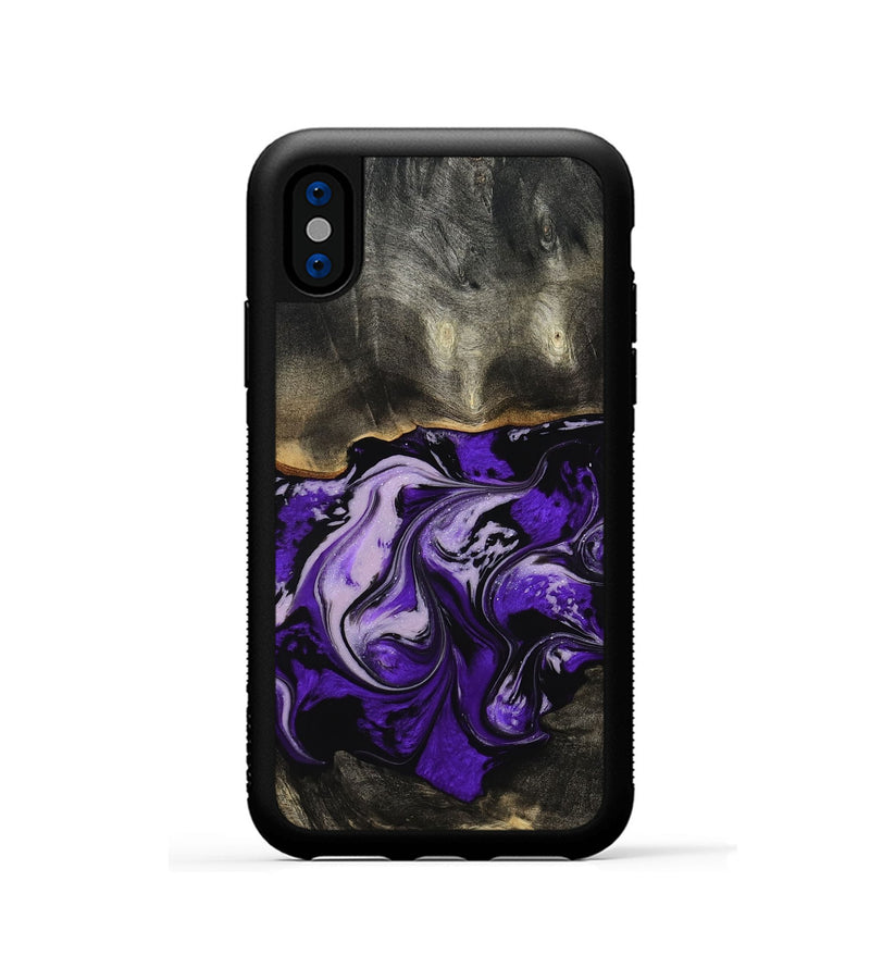 iPhone Xs Wood Phone Case - Esta (Purple, 802168)
