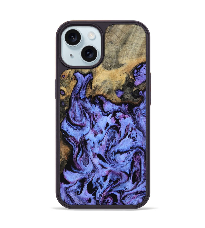 iPhone 15 Wood Phone Case - Larry (Purple, 802169)