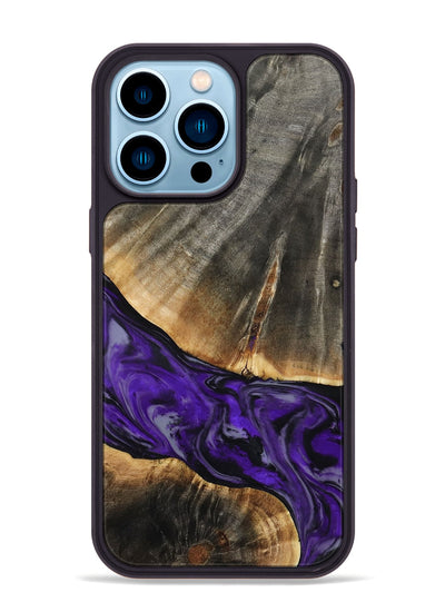 iPhone 14 Pro Max Wood Phone Case - Miller (Purple, 802171)