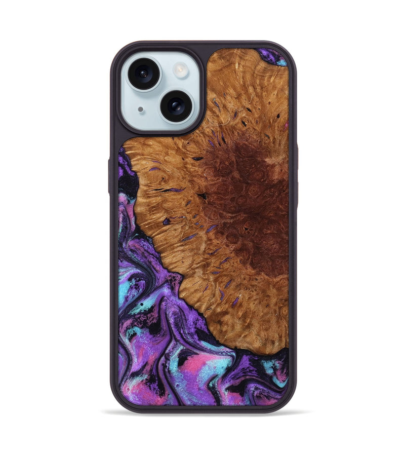 iPhone 15 Wood Phone Case - Sheryl (Purple, 802172)