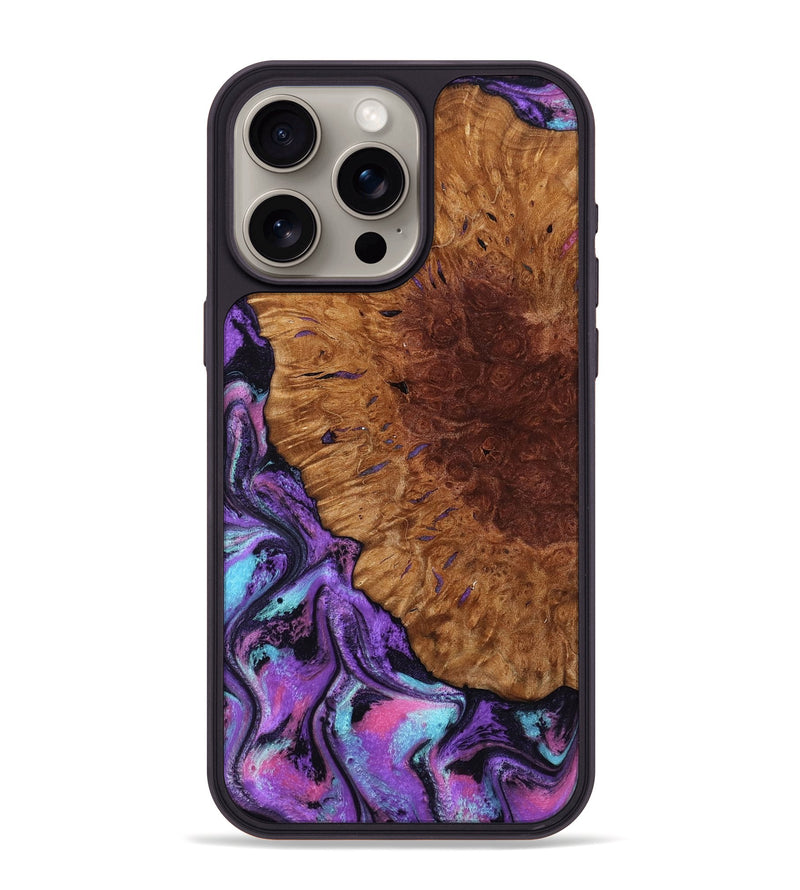 iPhone 15 Pro Max Wood Phone Case - Sheryl (Purple, 802172)