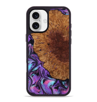 iPhone 16 Plus Wood Phone Case - Sheryl (Purple, 802172)