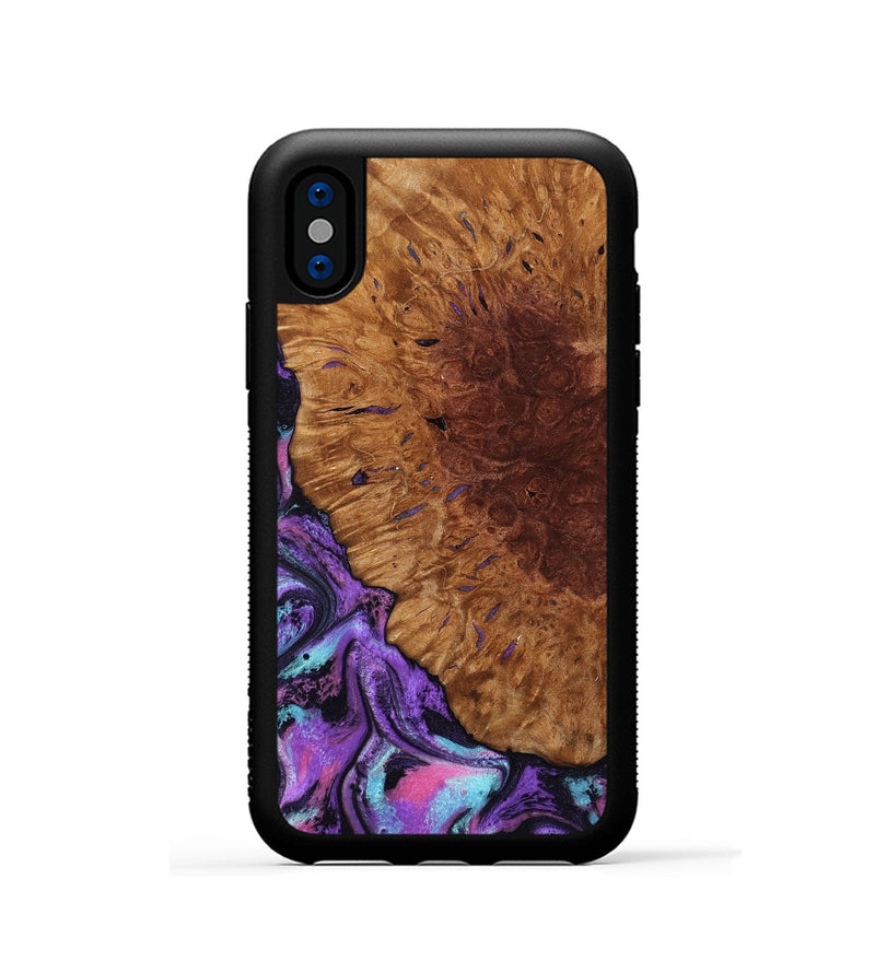 iPhone Xs Wood Phone Case - Sheryl (Purple, 802172)