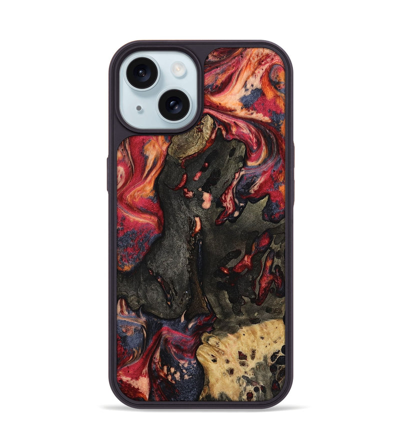 iPhone 15 Wood Phone Case - Ensley (Red, 802173)