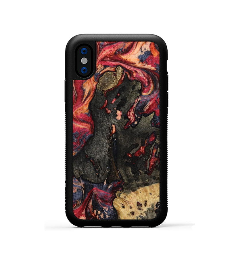 iPhone Xs Wood Phone Case - Ensley (Red, 802173)