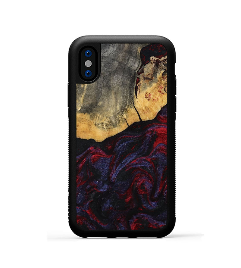 iPhone Xs Wood Phone Case - Camren (Red, 802174)