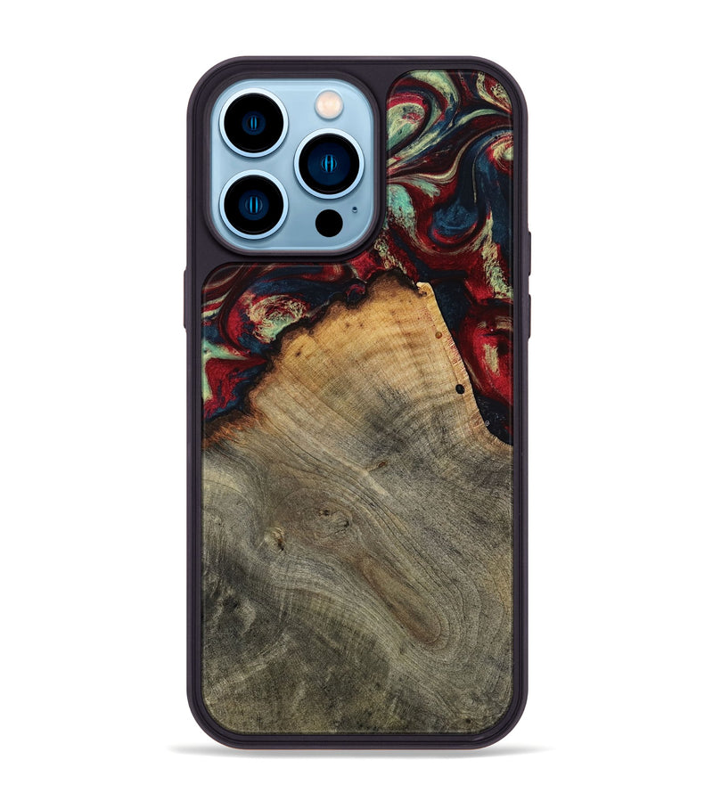 iPhone 14 Pro Max Wood Phone Case - Marlon (Red, 802175)