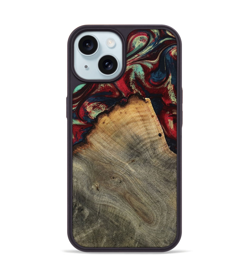 iPhone 15 Wood Phone Case - Marlon (Red, 802175)