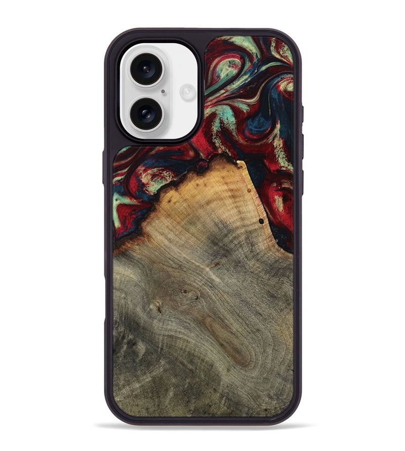 iPhone 16 Plus Wood Phone Case - Marlon (Red, 802175)