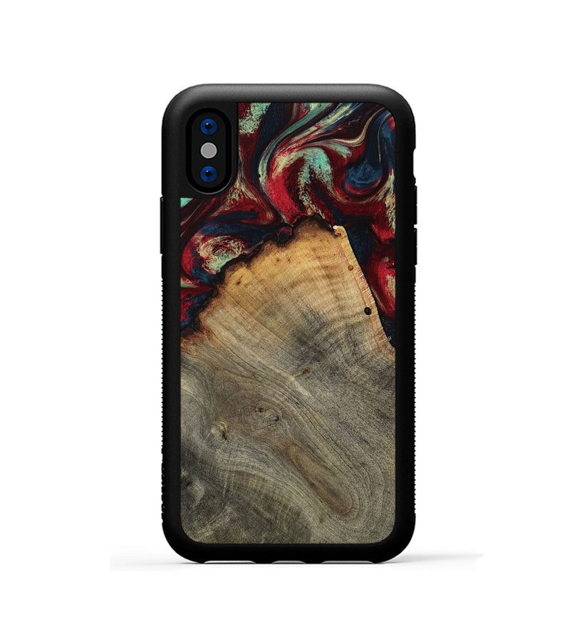 iPhone Xs Wood Phone Case - Marlon (Red, 802175)