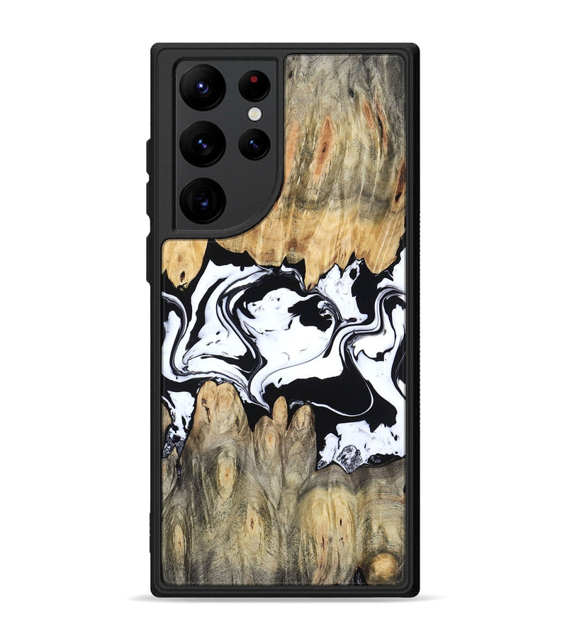 Galaxy S22 Ultra Wood Phone Case - Norris (Black & White, 802176)