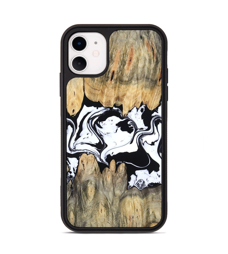 iPhone 11 Wood Phone Case - Norris (Black & White, 802176)
