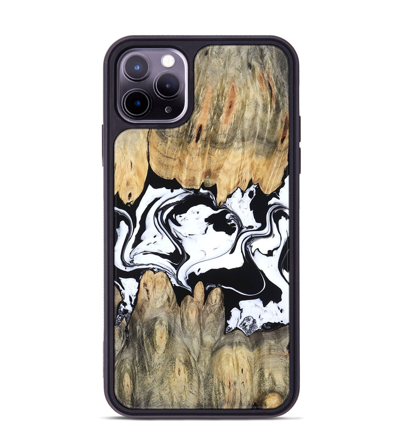 iPhone 11 Pro Max Wood Phone Case - Norris (Black & White, 802176)