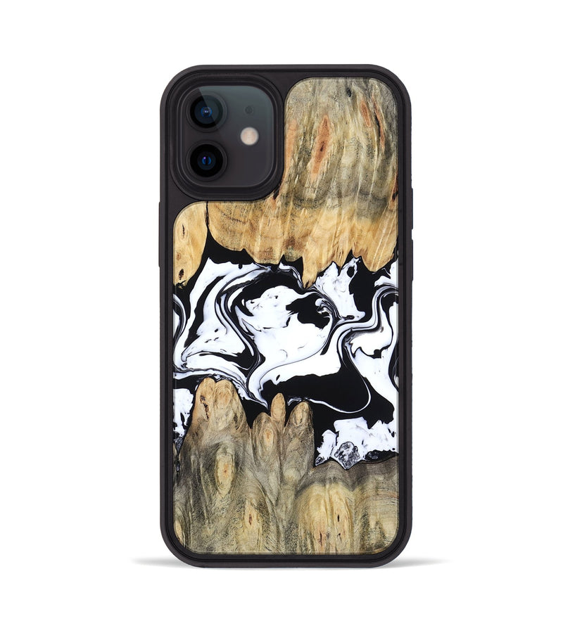 iPhone 12 Wood Phone Case - Norris (Black & White, 802176)