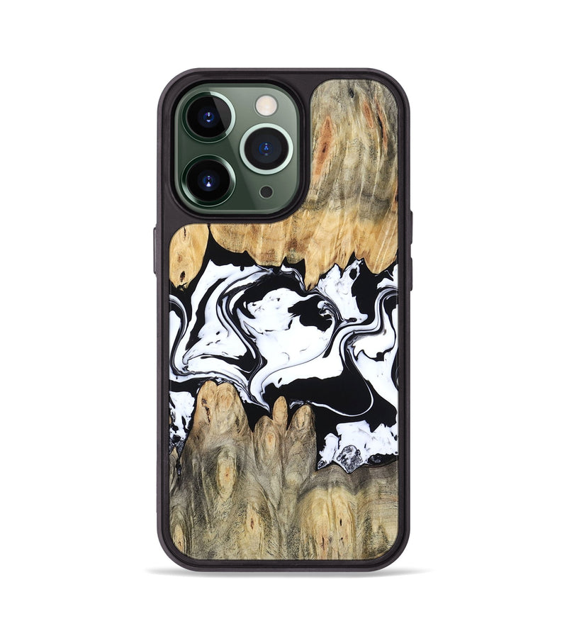 iPhone 13 Pro Wood Phone Case - Norris (Black & White, 802176)