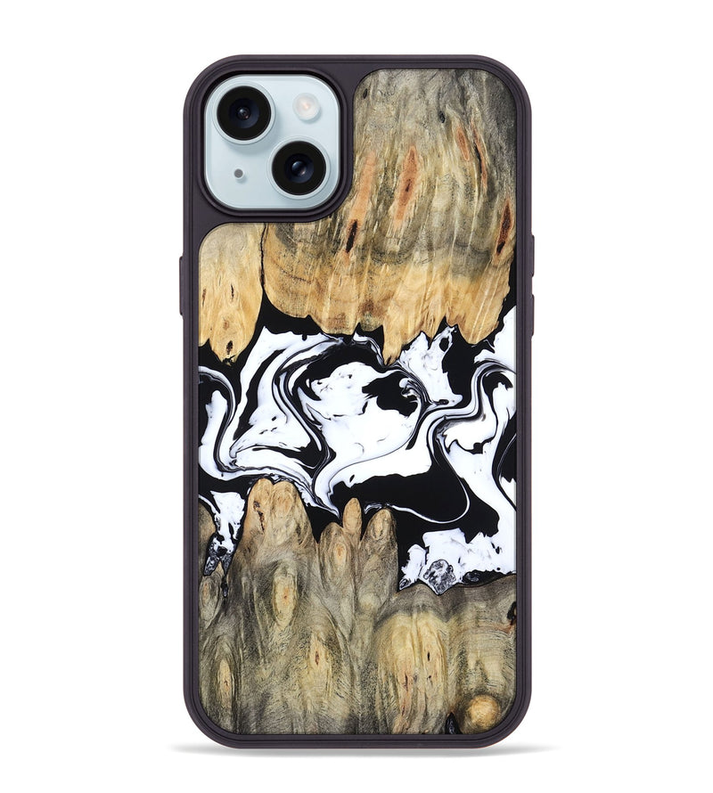 iPhone 15 Plus Wood Phone Case - Norris (Black & White, 802176)
