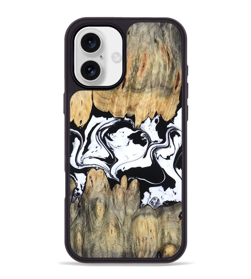 iPhone 16 Plus Wood Phone Case - Norris (Black & White, 802176)