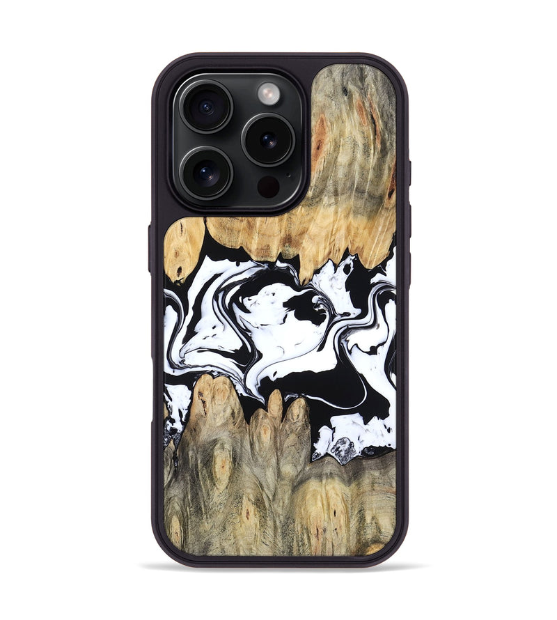 iPhone 16 Pro Wood Phone Case - Norris (Black & White, 802176)